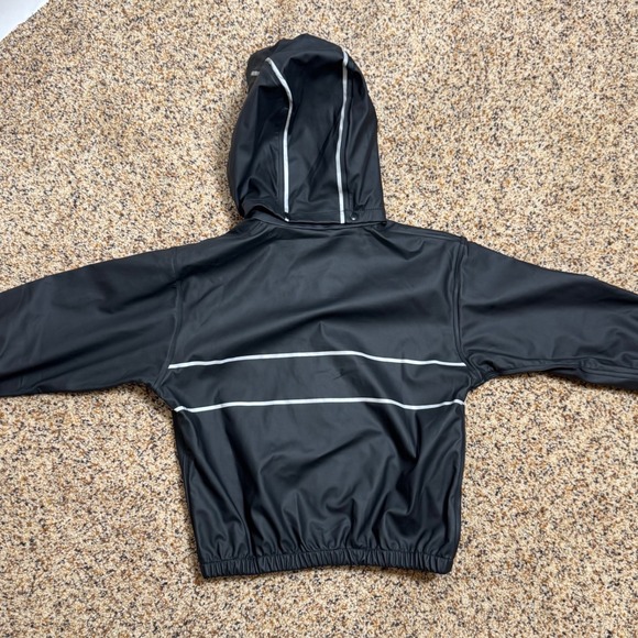 ELKA Kids Rain Suit Set Jacket Pants Black Reflective Size 116 6Y Waterproof - Picture 3 of 16